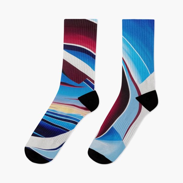 Item preview, Winter Sunrise Curve — Bold Abstract Landscape in Blue and Red designed and sold by Harmonic_Layers.