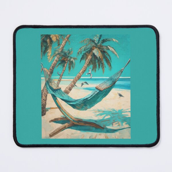 Item preview, "Tropical Serenity: Hammock by the Palms" designed and sold by Artisticanvas.