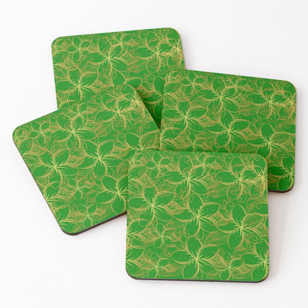 Item preview, Golden Frangipanis Green designed and sold by ppddesigns.