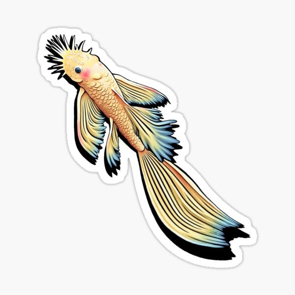 Vista previa del artículo con la obra «Plecostomus de nariz de cerdas de aleta larga de ojos azules», diseñado y vendido por The Painted Druid.