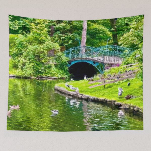Item preview, Duck Pond by a Peaceful Bridge designed and sold by Pamela Storch.