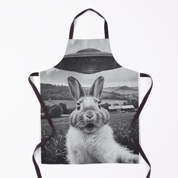 Item preview, Funny Alien Abduction Rabbit Selfie UFO designed and sold by JerdbordinShop.