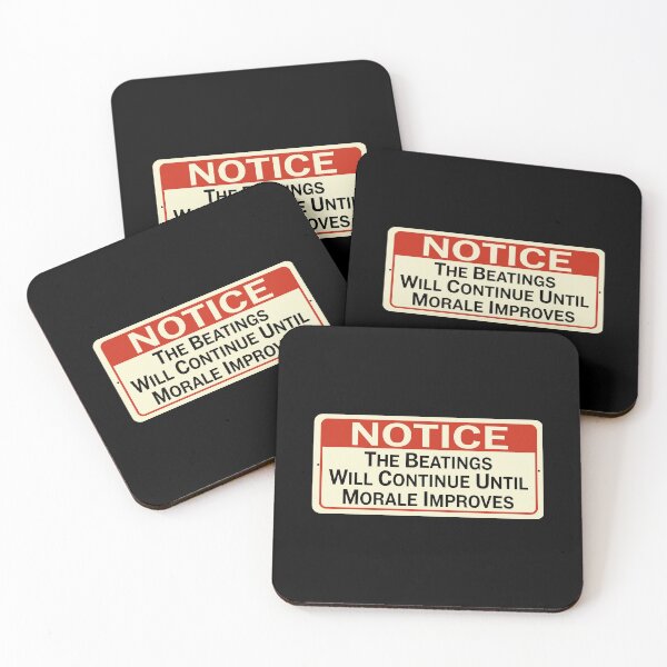 Item preview, Notice: The Beatings Will Continue Until Morale Improves designed and sold by InspireSticker.