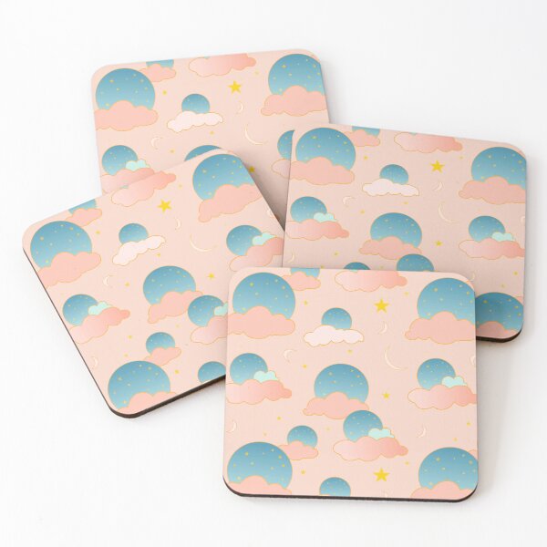Item preview, Cloud Nine Vibes, Minimalist Soft Colors Aesthetic, Floating Dreams Wall Art, Peachy Cosmic Kawaii Night Sky  designed and sold by Kintsugi99.