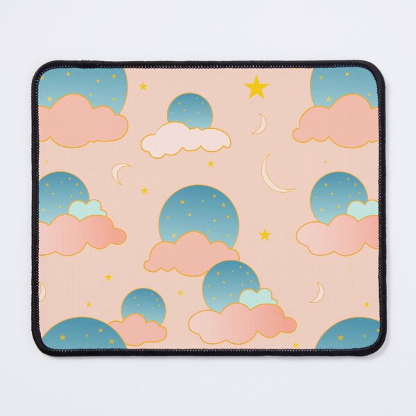 Item preview, Cloud Nine Vibes, Minimalist Soft Colors Aesthetic, Floating Dreams Wall Art, Peachy Cosmic Kawaii Night Sky designed and sold by Kintsugi99.