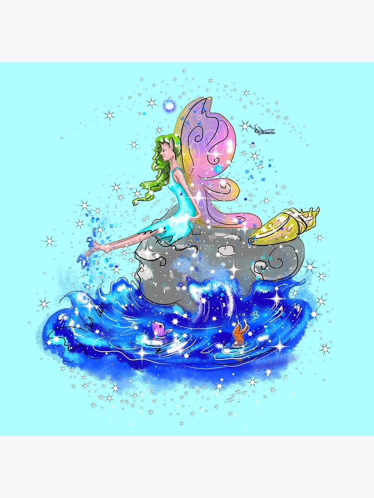Thumbnail 4 of 4, Pillow, Blue Sea Mist The Seaside Fairy™ designed and sold by TeelieTurner.