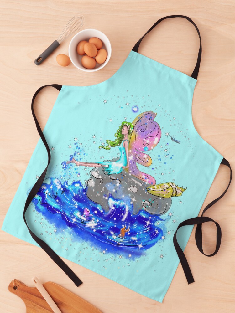 Thumbnail 1 of 6, Apron, Blue Sea Mist The Seaside Fairy™ designed and sold by TeelieTurner.