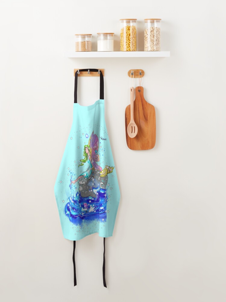 Thumbnail 4 of 6, Apron, Blue Sea Mist The Seaside Fairy™ designed and sold by TeelieTurner.