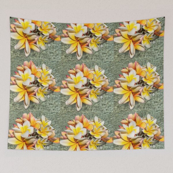 Item preview, Floating Frangipanis Tile designed and sold by ppddesigns.