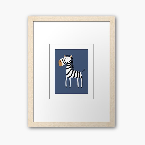 Aperçu de l'œuvre Imprimé zèbre, décoration murale pour chambre d'enfant, imprimés safari, décoration bleue pour chambre d'enfant, art par Synplus créée et vendue par synplus.