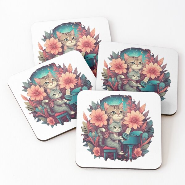 Item preview, Musical Cats in Bloom Cat Sticker, cat mom designed and sold by King Of Designs.
