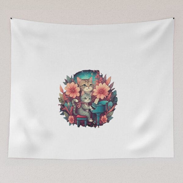 Item preview, Musical Cats in Bloom Cat Sticker, cat mom designed and sold by King Of Designs.