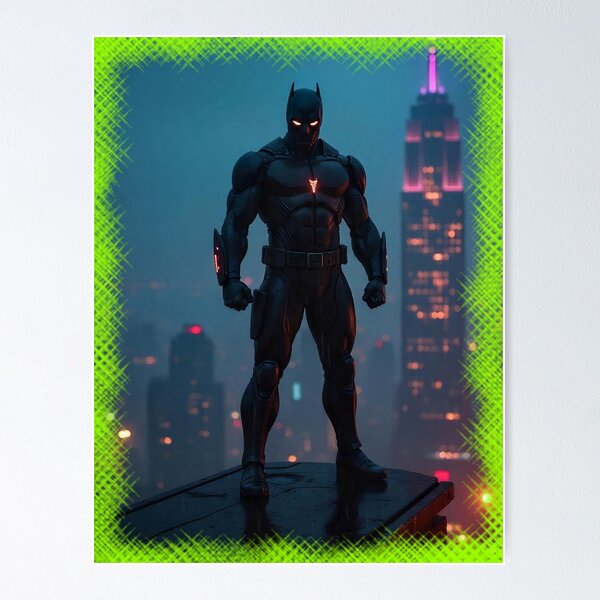 Item preview, BLACK BAT NIGHT ROBOT FROM THE FUTURE (#99FF00) designed and sold by Marlon Oseguera.