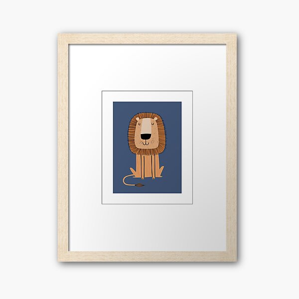 Aperçu de l'œuvre Impression lion, décoration murale pour chambre d'enfant, impressions safari pour chambre d'enfant, décoration bleue pour chambre d'enfant, art par Synplus créée et vendue par synplus.