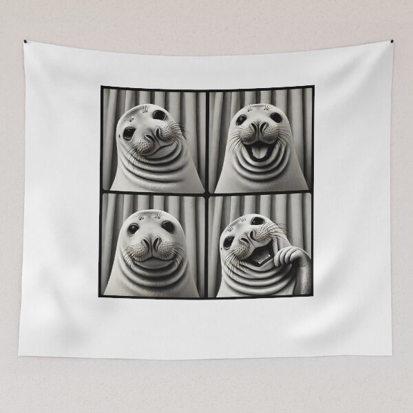 Item preview, Cute Seal Selfie Photo Funny Photobooth Seal Lover designed and sold by Kimberley King Art  King Art.