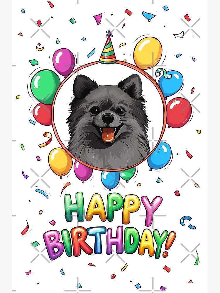 RefPID316 Carte D'anniversaire Personnalisable Motif Chien De Poméranie Format A5