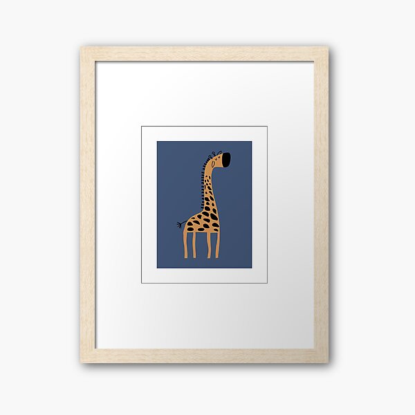 Aperçu de l'œuvre Impression girafe, décoration murale pour chambre d'enfant, impressions safari pour chambre d'enfant, décoration bleue pour chambre d'enfant, art par Synplus créée et vendue par synplus.