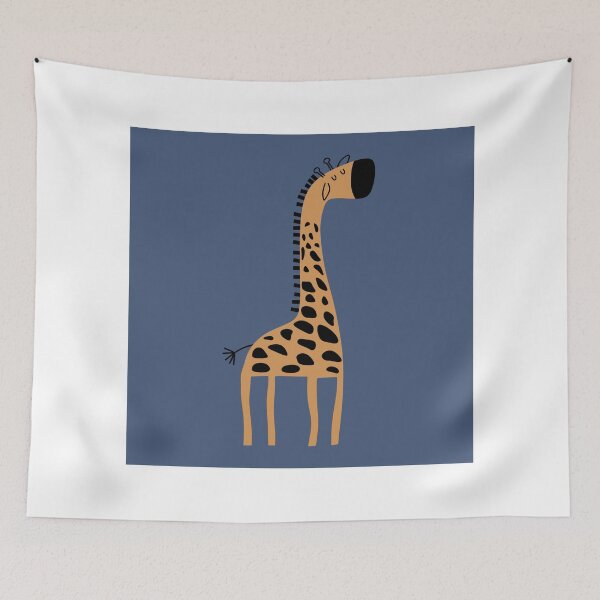Artikelvorschau, Giraffe Druck, Kinderzimmer Wandkunst, Safari Kinderzimmer Drucke, Blaues Kinderzimmer Dekor, Kunst von Synplus entworfen und verkauft von synplus.