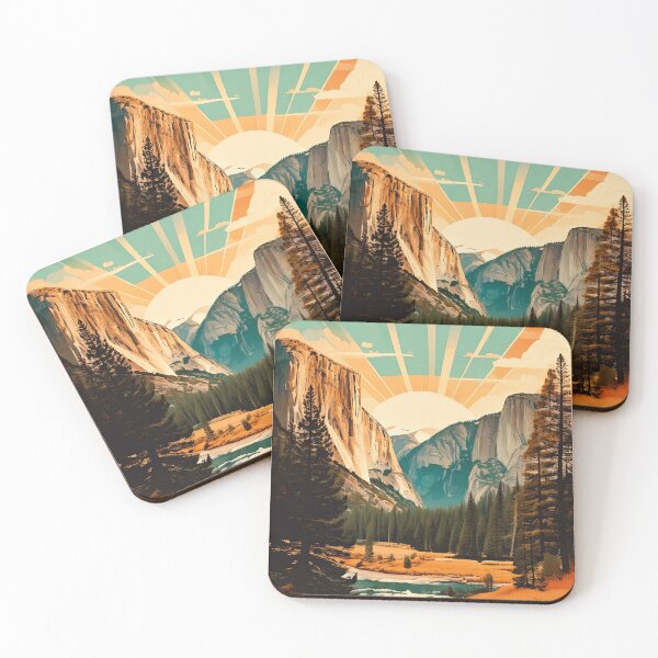 Item preview, vintage 1950's retro travel poster for Yosemite National Park California designed and sold by CattlettArt.