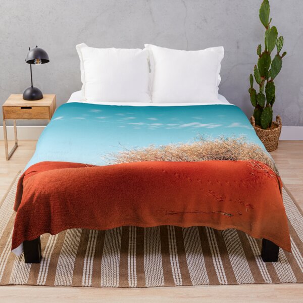 Item preview, Red Desert Sand With Dusty Bush and Blue Sky Art Photo designed and sold by DEC02.