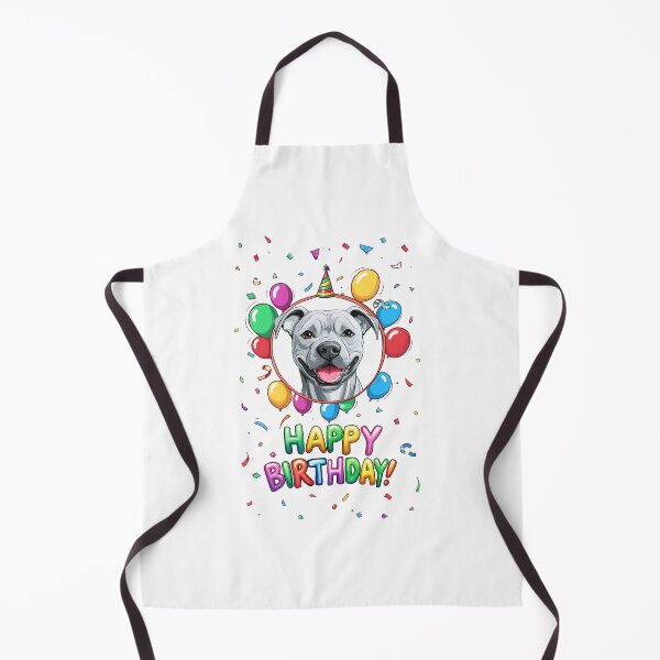 Item preview, Birthday Staffy - White - Happy Birthday! designed and sold by wotsthis.