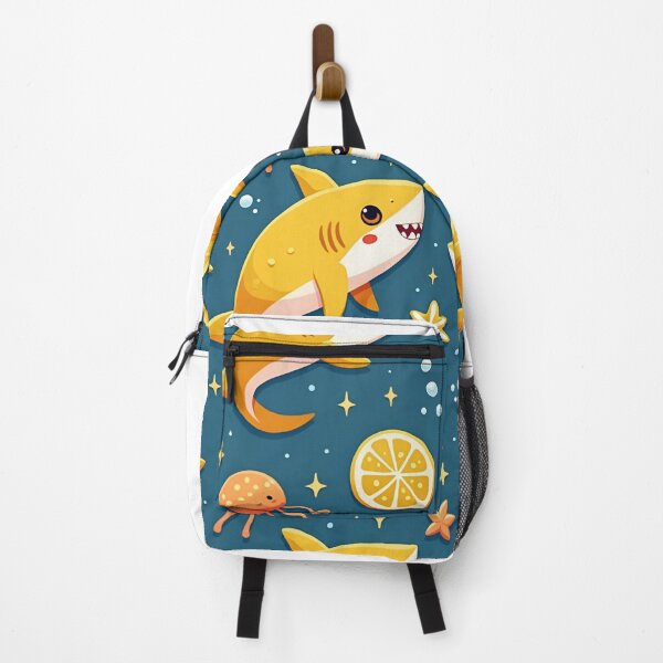 Item preview, Lindo patrón de tiburón amarillo y medusa oceánica: divertido diseño submarino kawaii designed and sold by InsightA.