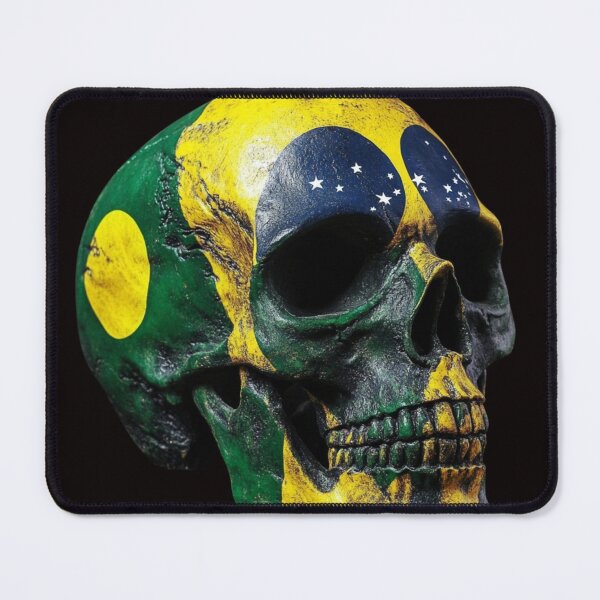 Item preview, Brazil Flag Skull designed and sold by WilAugusta.