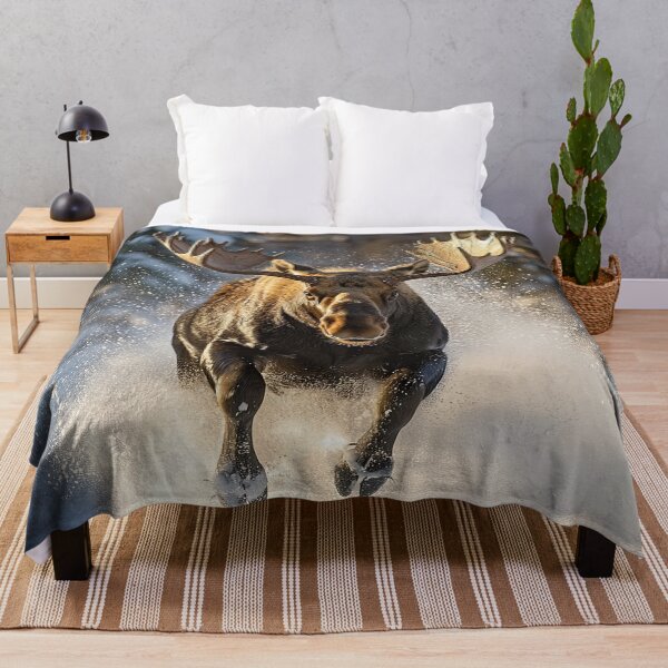 Item preview, Moose Running through Snow designed and sold by Elisabeth Lucas.