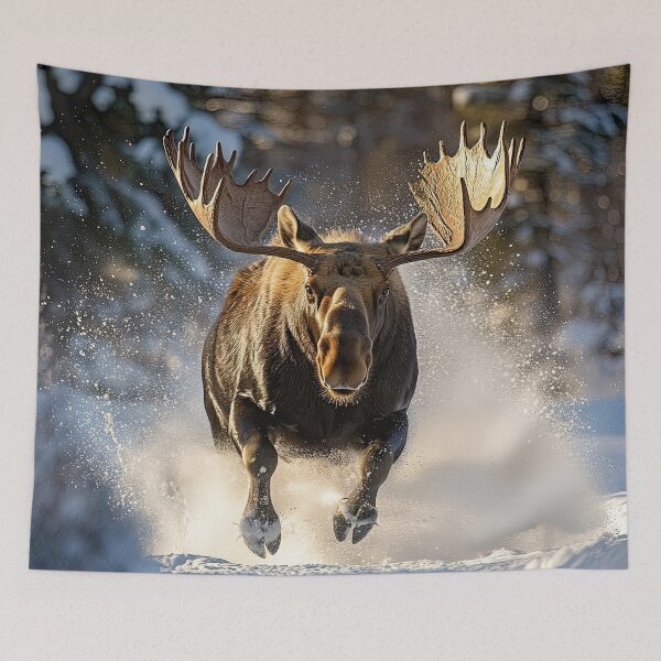 Item preview, Moose Running through Snow designed and sold by Elisabeth Lucas.