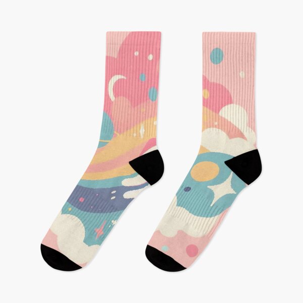 Item preview, Cosmic Drift: Pastel Astronaut & Rainbow Cloud designed and sold by 123Rainbow.