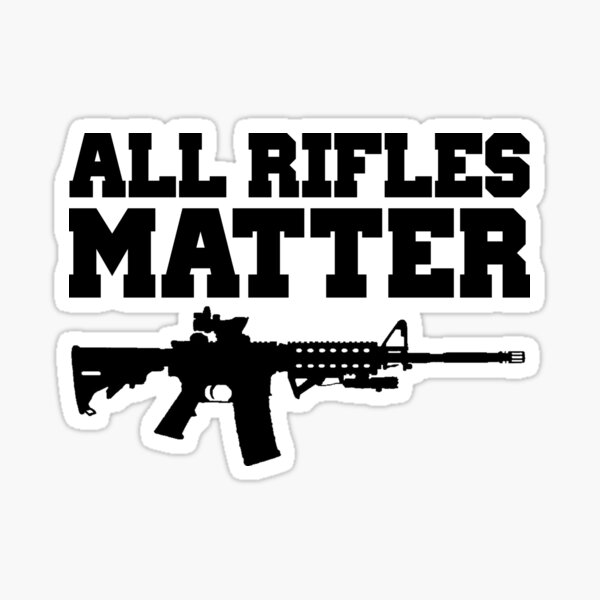 Black Rifles Matter Stickers Redbubble - ray gun decal roblox