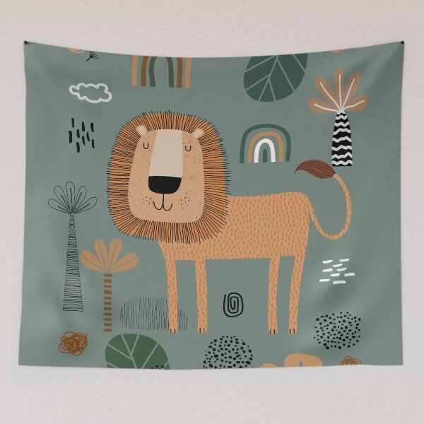 Item preview, Lion Print, Nursery Wall Art, Safari Nursery Prints, Sage Green Nursery Decor, Animal Illustrations Art by Synplus designed and sold by synplus.