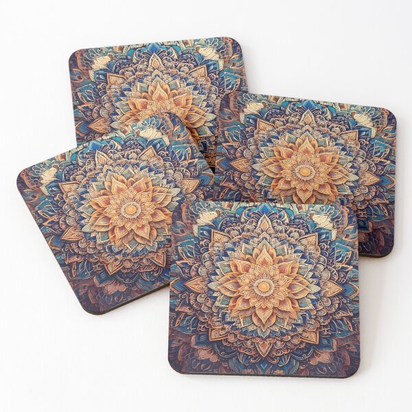 Item preview, Retro Vintage Intricate trippy Abstract pattern Yoga mandala designed and sold by CattlettArt.