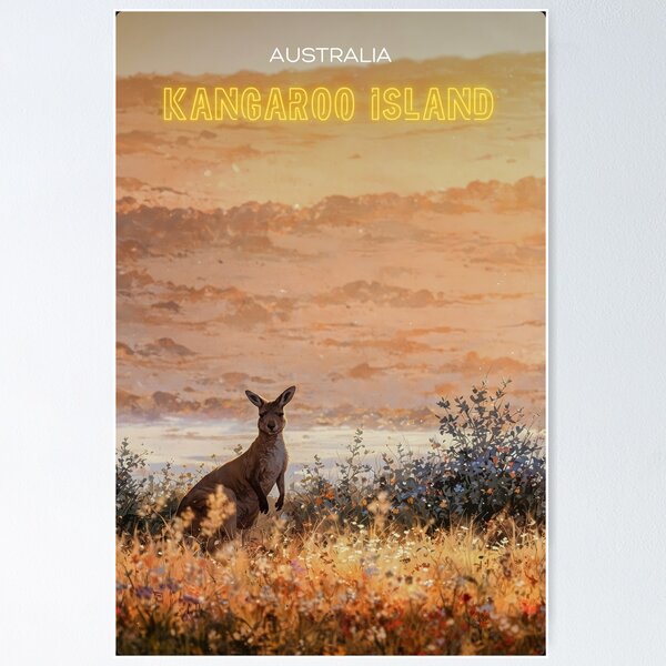 Item preview, Kangaroo Island South Australia Souvenir Art Vintage Travel Design designed and sold by twentytwo ART souvenir designs.