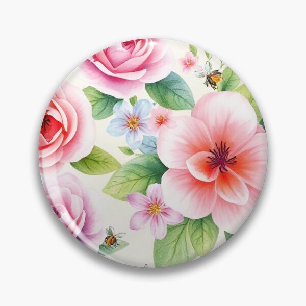 Artikelvorschau, Aquarell Rosen & Blumen Muster - Elegantes Blumendesign entworfen und verkauft von InsightA.