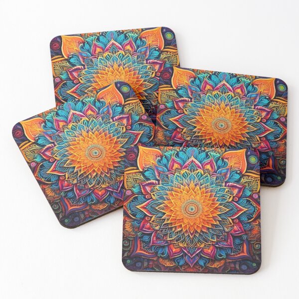 Item preview, Colorful Intricate trippy Abstract pattern Yoga mandala designed and sold by CattlettArt.
