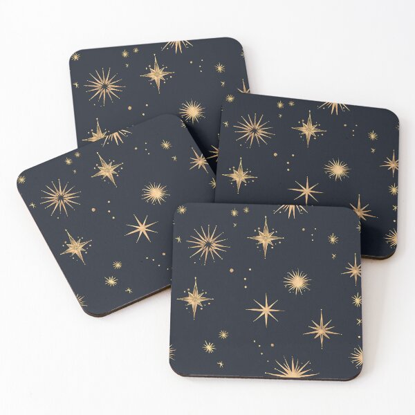 Item preview, Gold Stars and Navy Background - Shiny Star Print designed and sold by DreamersPlan.