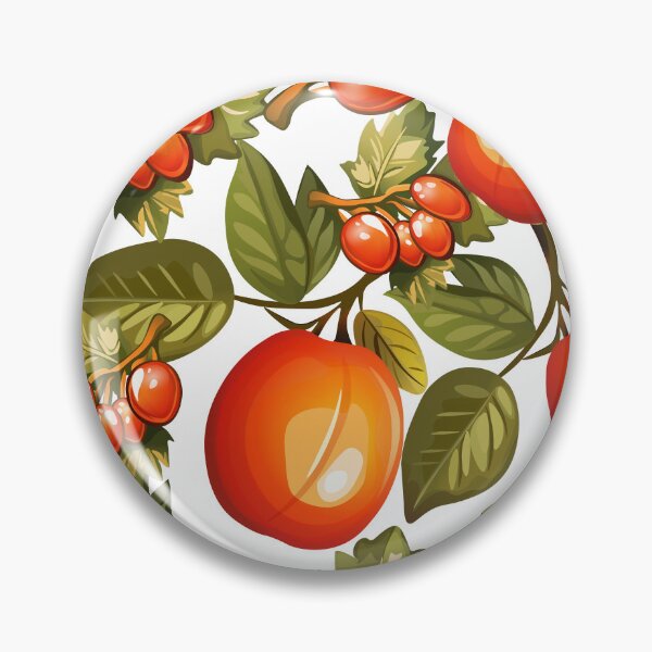 Item preview, Seamless Pattern with Cartoon Persimmons and Leaves  Hand-Drawn Persimmons with Leaves on White Background  Bright Orange Persimmons Seamless Fruit Pattern designed and sold by Anastasiia Yurevych.