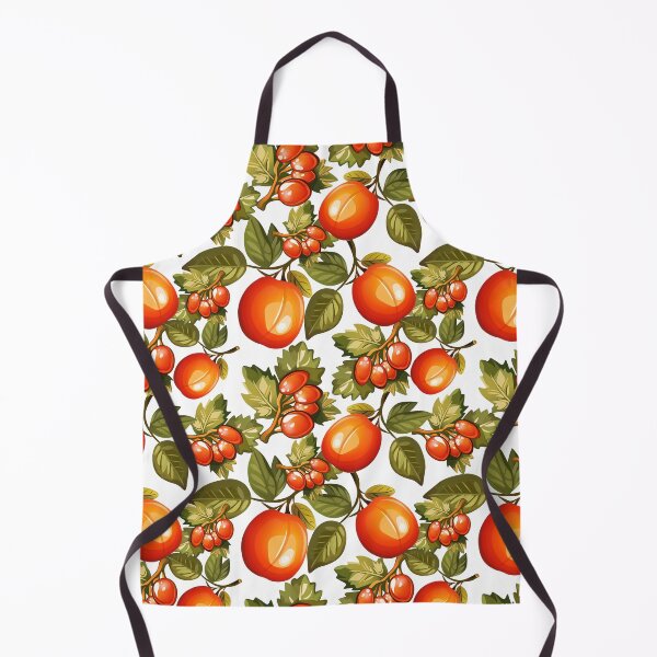 Item preview, Seamless Pattern with Cartoon Persimmons and Leaves Hand-Drawn Persimmons with Leaves on White Background Bright Orange Persimmons Seamless Fruit Pattern designed and sold by Anastasiia Yurevych.
