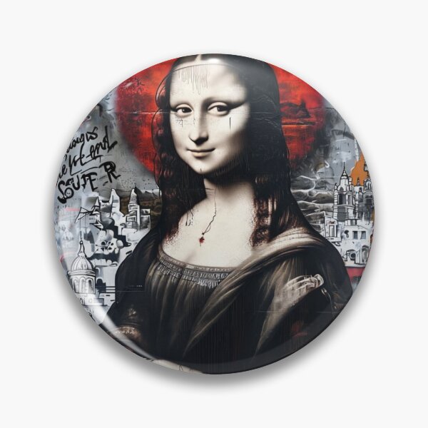 Item preview, Modern Street Art Mural Inspired By The Mona Lisa, l Mona Lisa – Minimalist & Abstract Fusion of the Iconic Portrait designed and sold by Colorful-Garden.