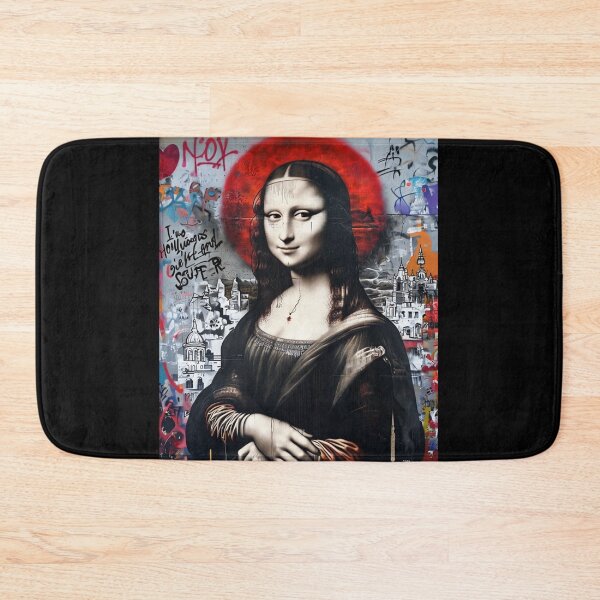 Item preview, Modern Street Art Mural Inspired By The Mona Lisa, l Mona Lisa – Minimalist & Abstract Fusion of the Iconic Portrait designed and sold by Colorful-Garden.
