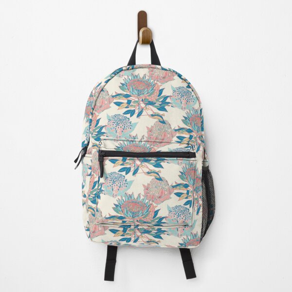 Item preview, Protea Waratah Australian flora pattern pink blue green red designed and sold by blueidesign.