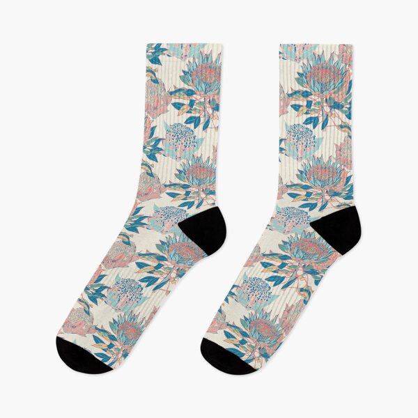 Item preview, Protea Waratah Australian flora pattern pink blue green red designed and sold by blueidesign.