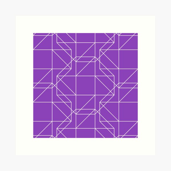 Aperçu de l'œuvre Motif abstrait moderne et contemporain géométrique violet et blanc créée et vendue par DEC02.