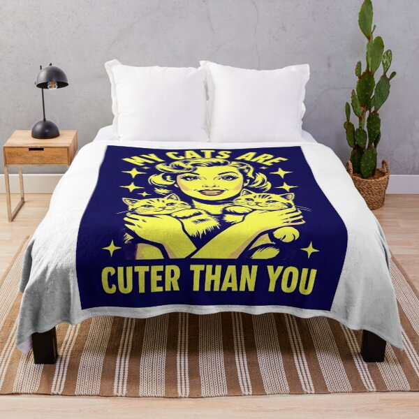 Artikelvorschau, Vintage Retro My Cats Are Cuter Than You Poster, Lustiger Katzenliebhaber Druck, Skurrile Katzenkunst, Katzendame Geschenk, humorvolle Kunst entworfen und verkauft von fenrirwulf68.