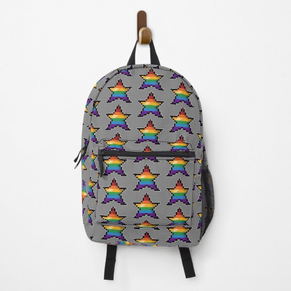 Item preview, Pixelated Rainbow Pixel Star Design with LGBTQ+ Pride Colors and Retro Gamer Style designed and sold by LiveLoudGraphic.