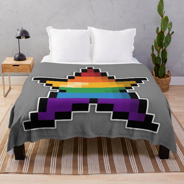 Item preview, Pixelated Rainbow Pixel Star Design with LGBTQ+ Pride Colors and Retro Gamer Style  designed and sold by LiveLoudGraphic.