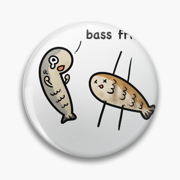 Item preview, You were my Bass Friend! designed and sold by Cute & Funny Hand-Drawn Prints | Happy Doodle Friends Shop.