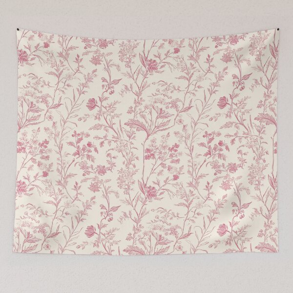 Item preview, Pink Vintage Print - Pink Toile - Bohemian Print - Pink and Cream designed and sold by DreamersPlan.