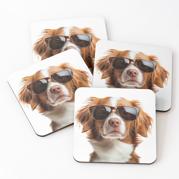 Item preview, Funny cool Brittany Spaniel Dog wearing sunglasses designed and sold by LazyOwlStore.